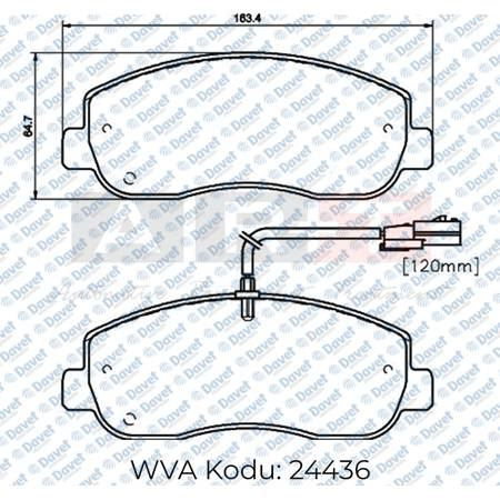 ART A02.2190 Fren Balatasi On Wva 25147 Movano 10-> Master Iii 10-> Ikaz Kablolu